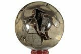 Septarian Geode Sphere - Madagascar #185671-3